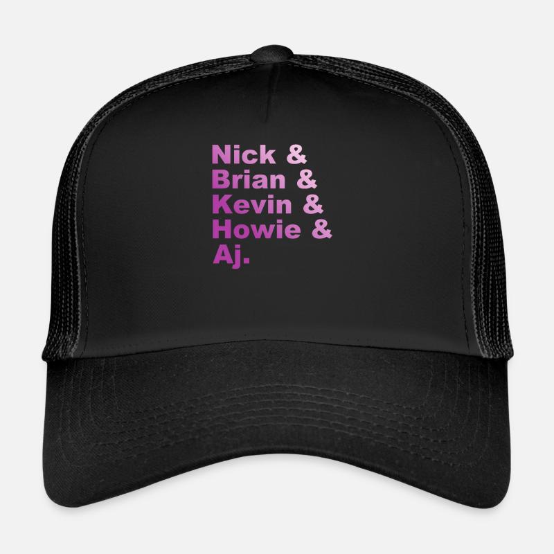 Backstreet - Trough My Heart - Nick, Brian, Aj - Trucker Cap - Schwarz/Schwarz