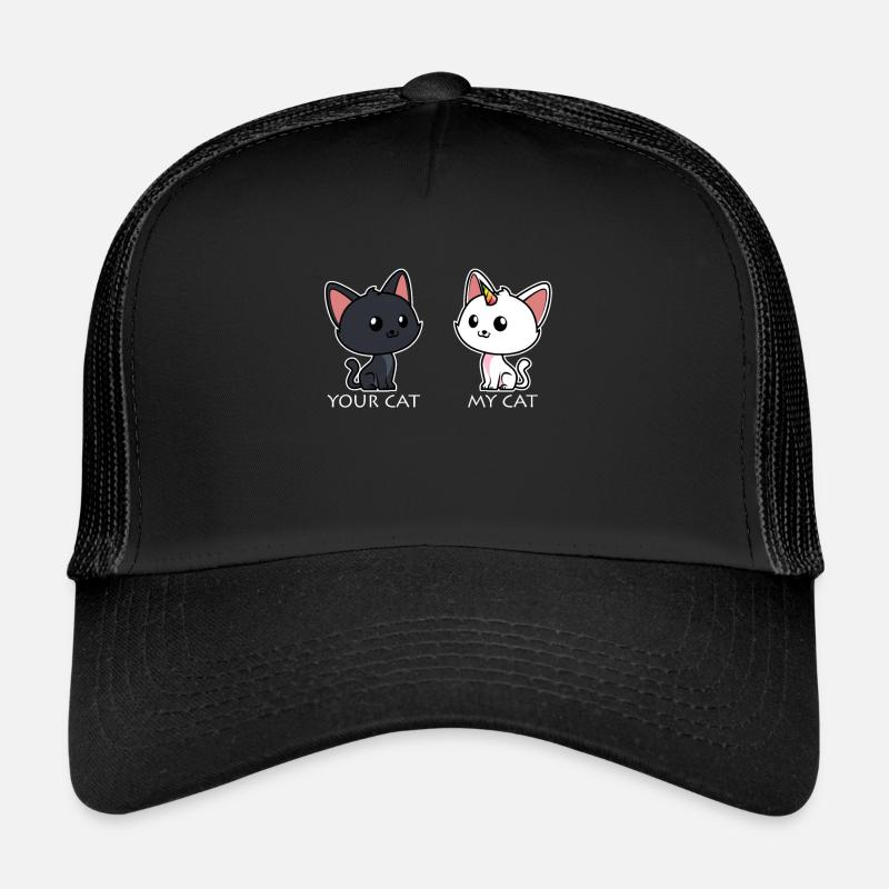 Deine Katze Meine Katze - Trucker Cap - Schwarz/Schwarz