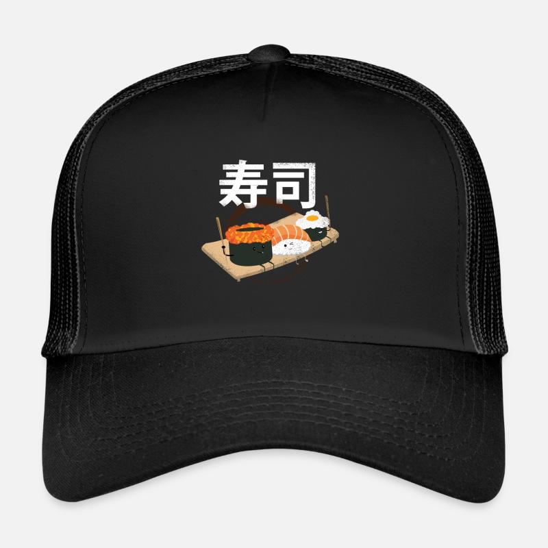 Sushis - Casquette trucker  - noir/noir
