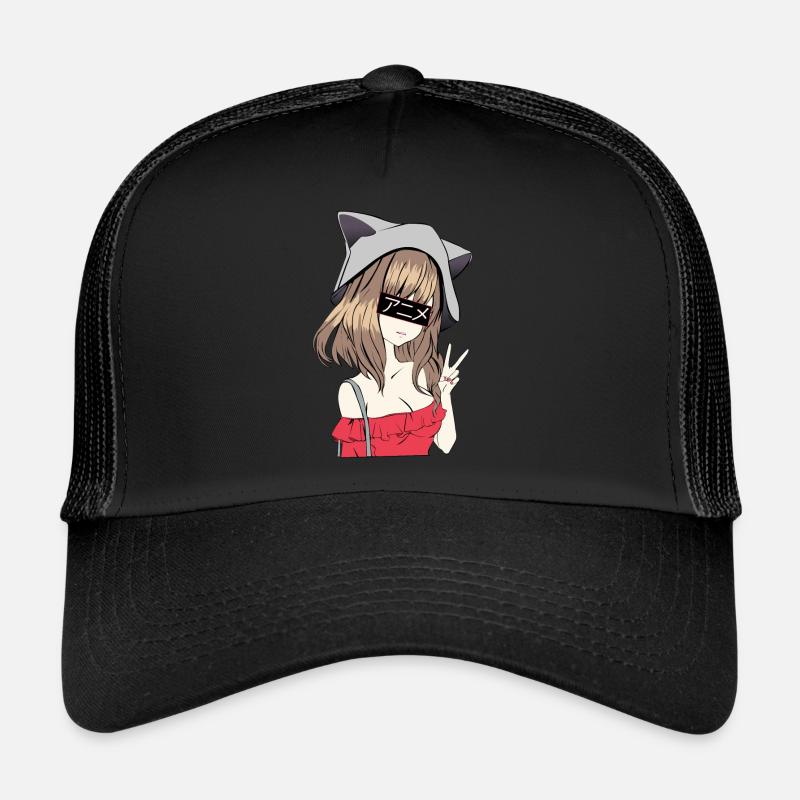 Kawaii Chibi Anime Mädchen Trucker Cap
