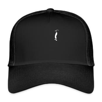 penguin cute drawing black - Trucker Cap - black/black - Front