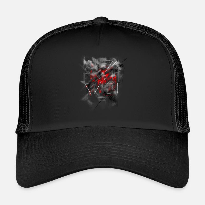 Hintergrund abstrakt / russisch - Trucker Cap - Schwarz/Schwarz