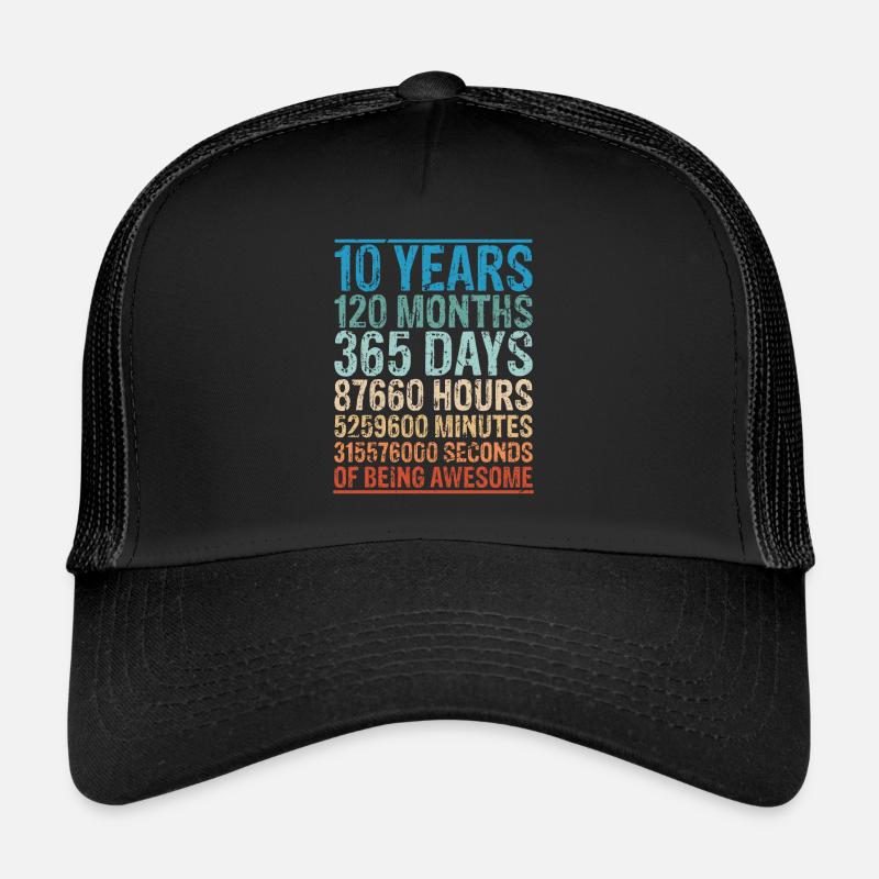 10 ans 10 ans 120 mois - Casquette trucker - noir/noir