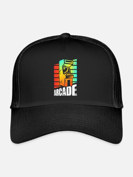 Retro Gaming Arcade Slot Machine - Trucker Cap - black/black - Front
