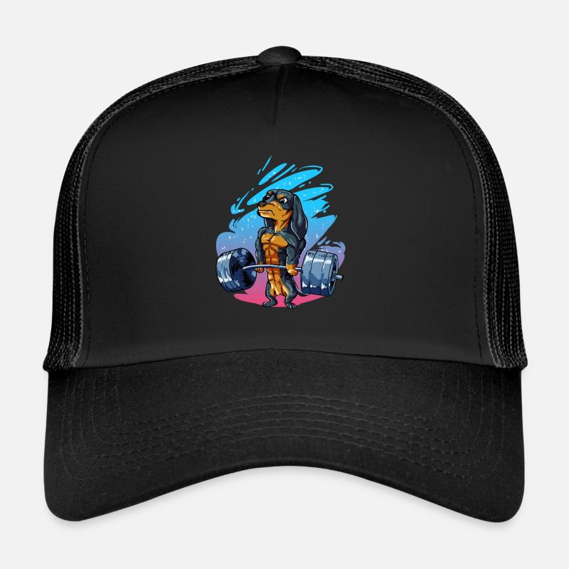 Dachshund Dakel Bodybuilder Trucker Cap