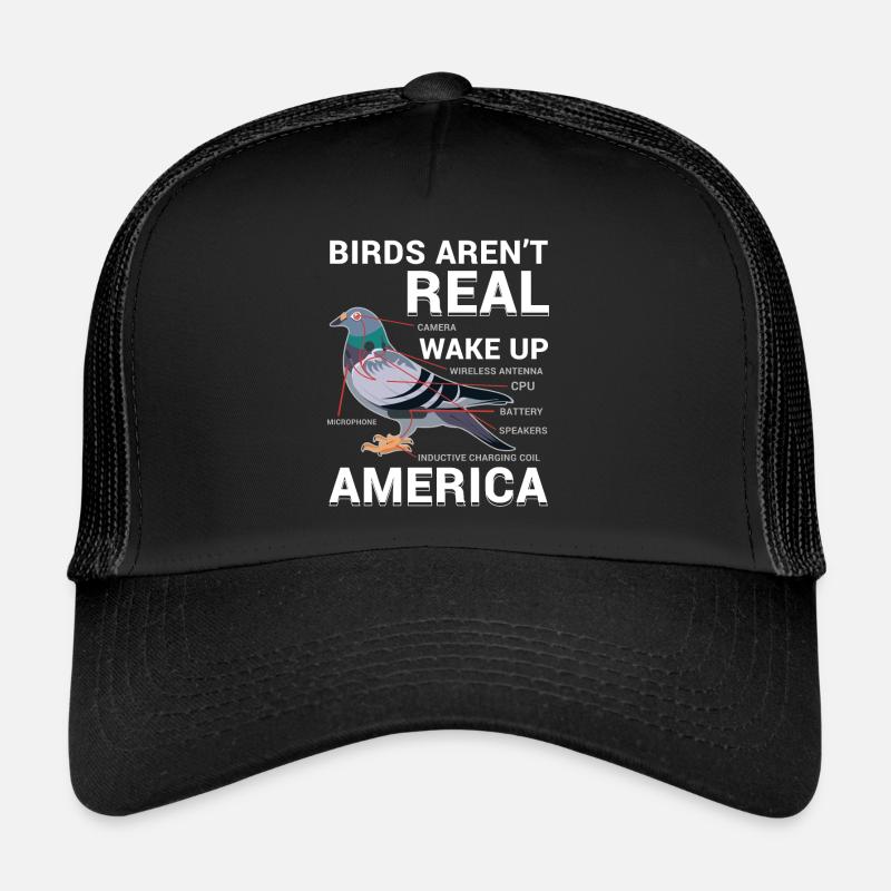 Verschwörung Tauben Lustig - Trucker Cap - Schwarz/Schwarz