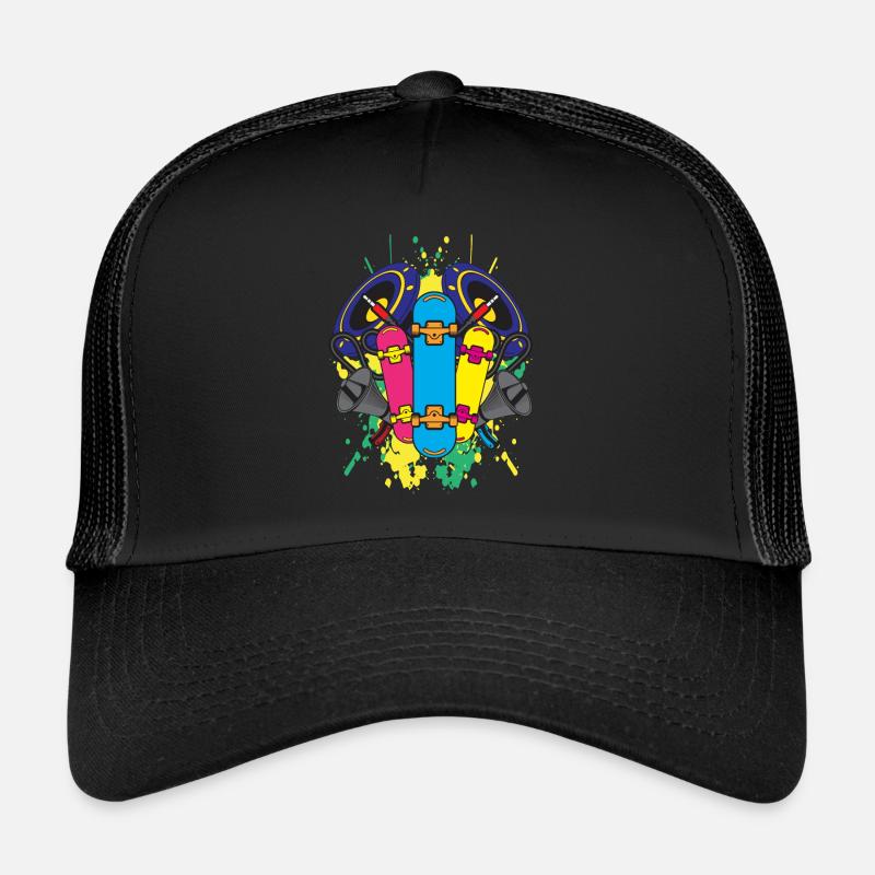 Skateboard Skateboarding Cool Musique Écouter Casquette trucker 