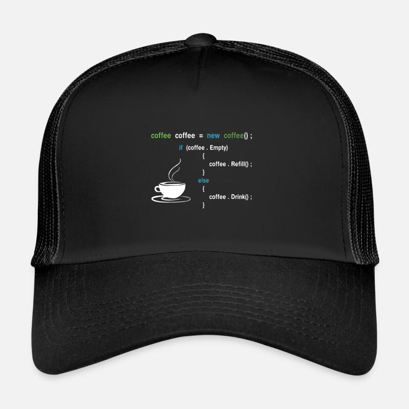 Kaffee Programmierer - Trucker Cap - Schwarz/Schwarz