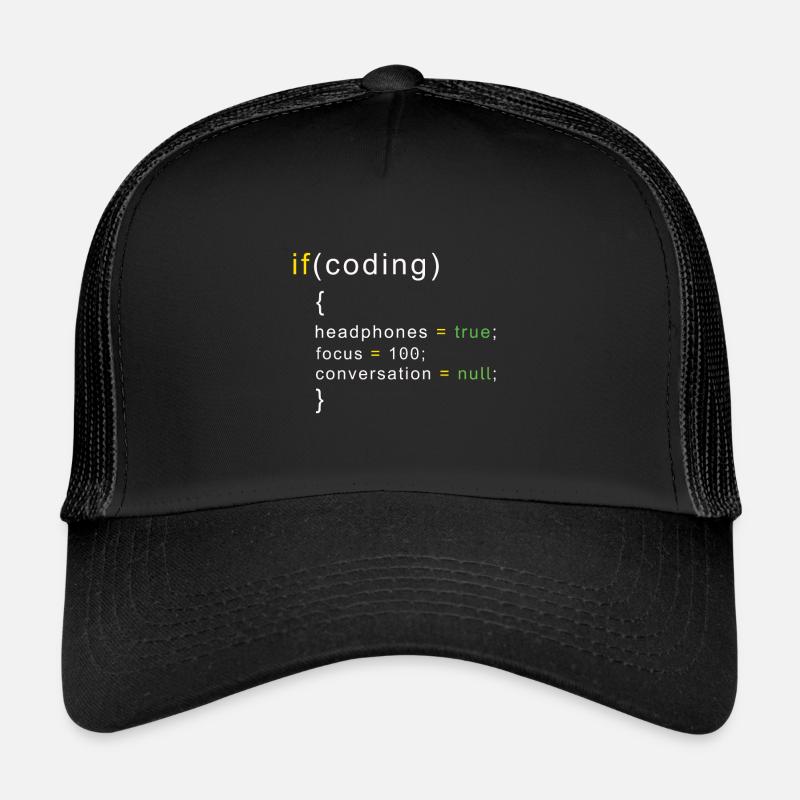 Programmierer Coding - Trucker Cap - Schwarz/Schwarz