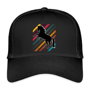 Chevaux de cheval Vintage - Casquette trucker  - noir/noir - Devant