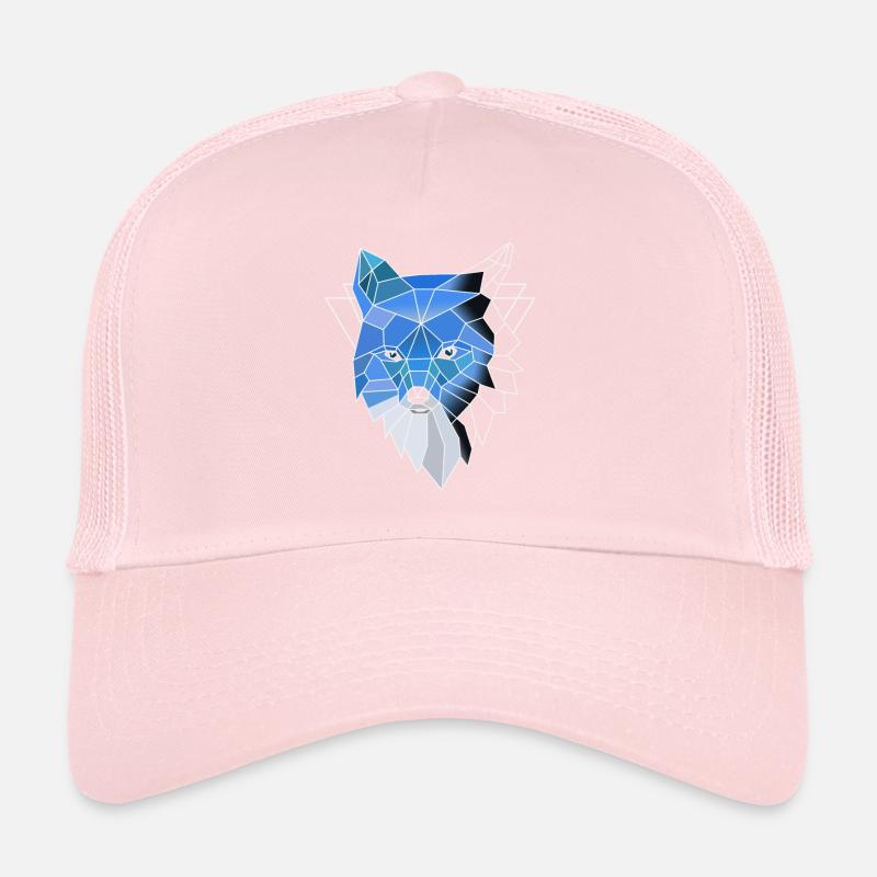 Loup polygone bleu Casquette trucker 