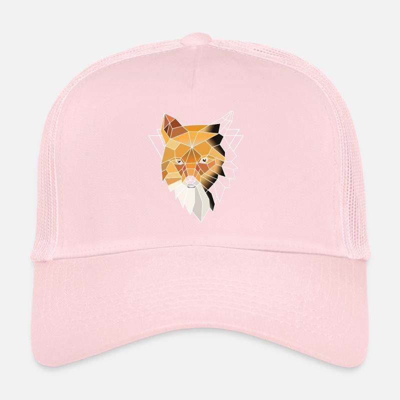 Renard polygonal orange Casquette trucker 