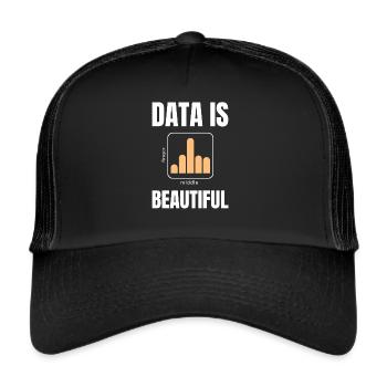 Data deep learning AI nerd big data is beautiful - Trucker Cap - black/black - Front