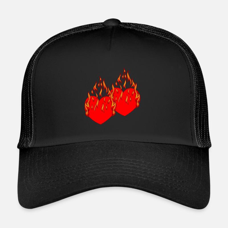 Heart Valentin Love Flame Romantic Trucker Cap