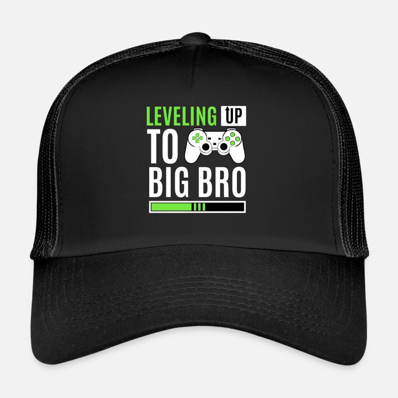 Leveling Up To Big Bro - Trucker Cap - Schwarz/Schwarz