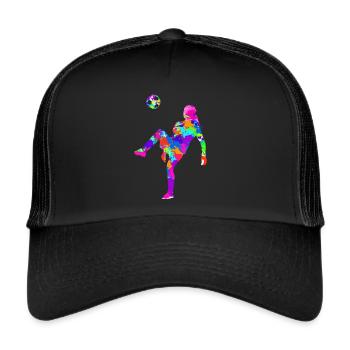 Frauenfußball - Trucker Cap - Schwarz/Schwarz - Vorne