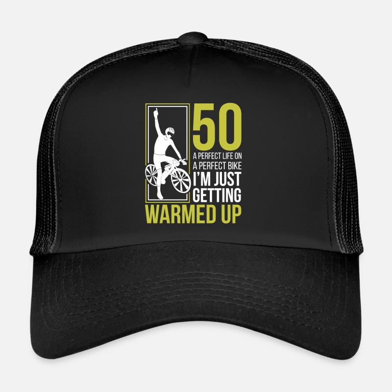 Radfahrer 50. Geburtstag Lustig - Trucker Cap - Schwarz/Schwarz