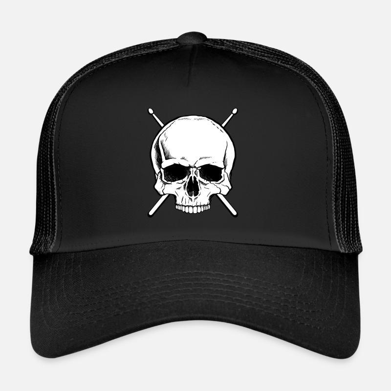 Crâne de tambours de batteur Casquette trucker 