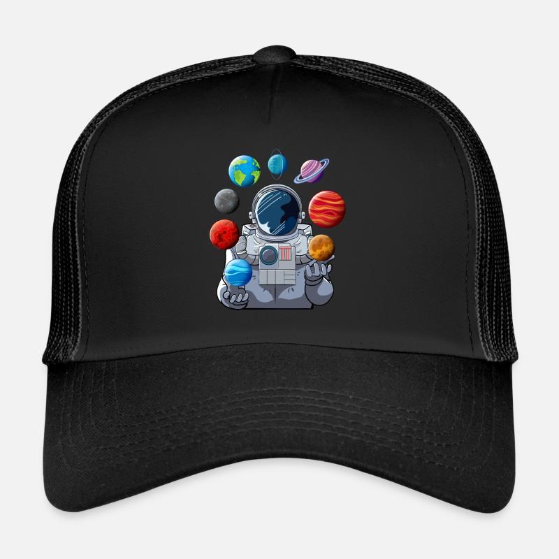 Jongleur planète astronaute - Casquette trucker  - noir/noir