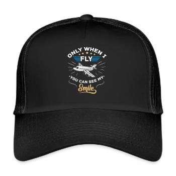 Piloten Spruch Pilot - Trucker Cap - Schwarz/Schwarz - Vorne