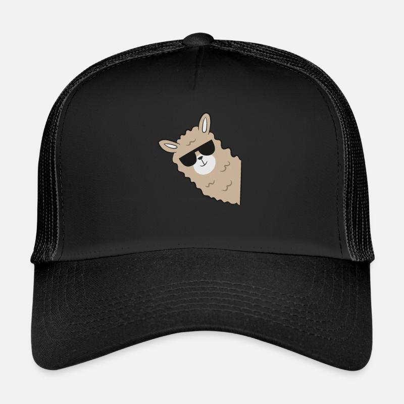 Lama Mit Sonnenbrille Alpaka LLama Trucker Cap