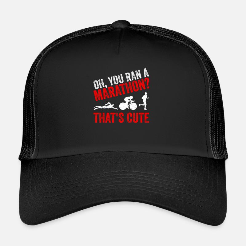 Triathlon Triathlet Triathletin Geschenk - Trucker Cap - Schwarz/Schwarz