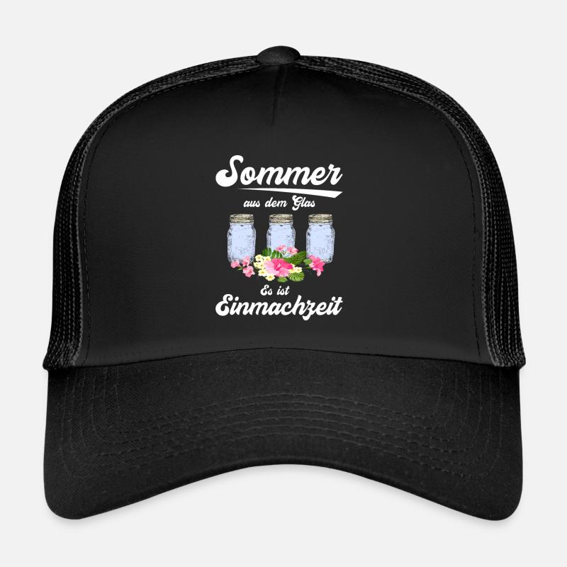 Gemüse und Obst im Einmachglas Einmachen Saison - Trucker Cap - Schwarz/Schwarz