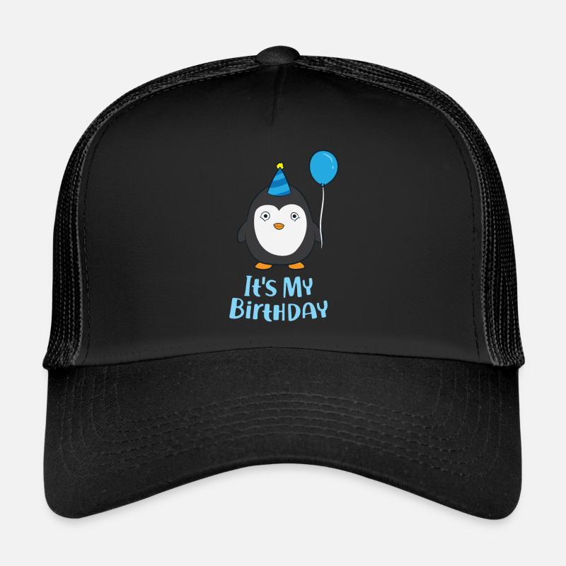 Pinguin Geburtstag Pinguin Geburtstagskind Pinguin - Trucker Cap - Schwarz/Schwarz