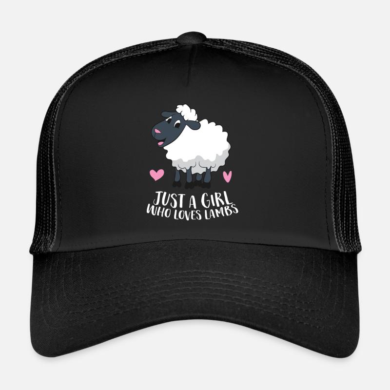 Nur Ein Mädchen das Lämmer und Schafe Liebt - Trucker Cap - Schwarz/Schwarz