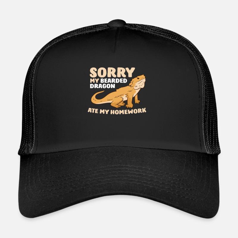 Mon Gecko A Mangé Mes devoirs - Casquette trucker  - noir/noir