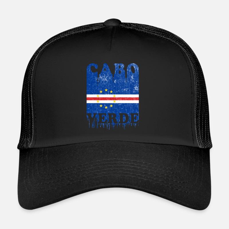 Cabo Verde 2020 Cap Verde Drapeau Afrique - Casquette trucker  - noir/noir
