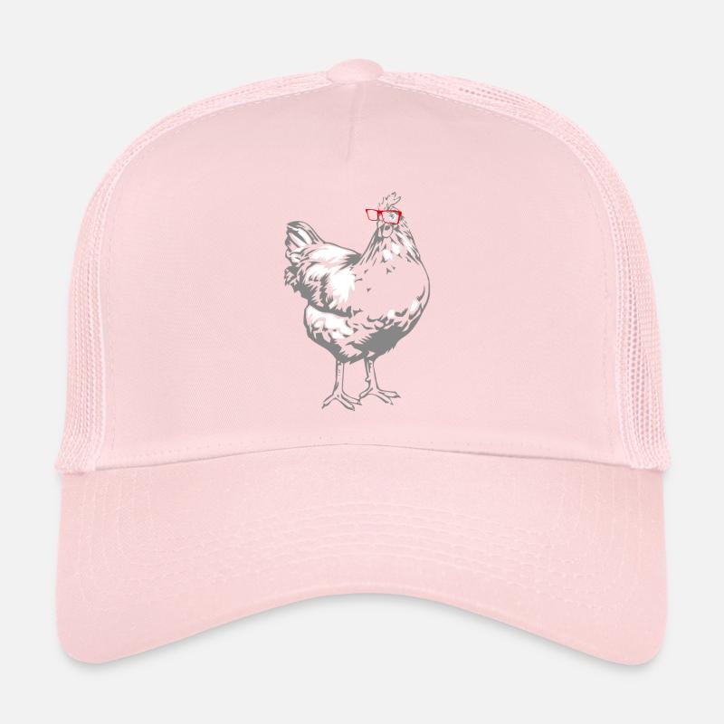 Poussin mignon de lunettes ferme de poules de poulet d'arrière-cour drôle Casquette trucker 