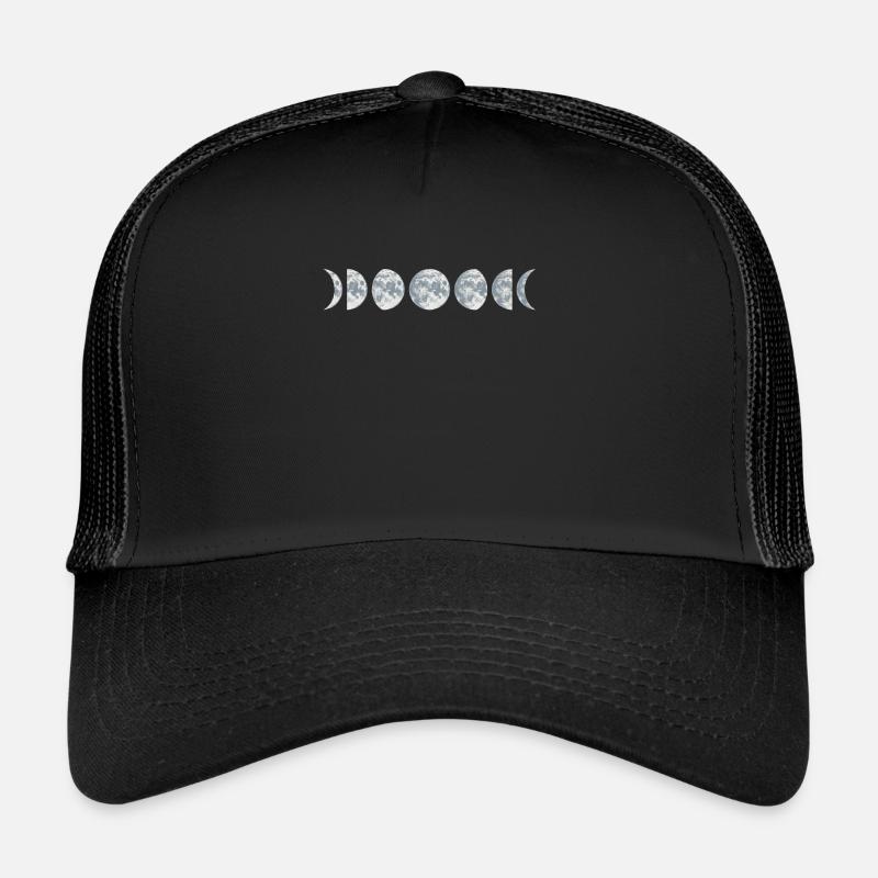 Moon Phases/ Space gift/ Moon Phases Tees/ phases - Trucker Cap - black/black
