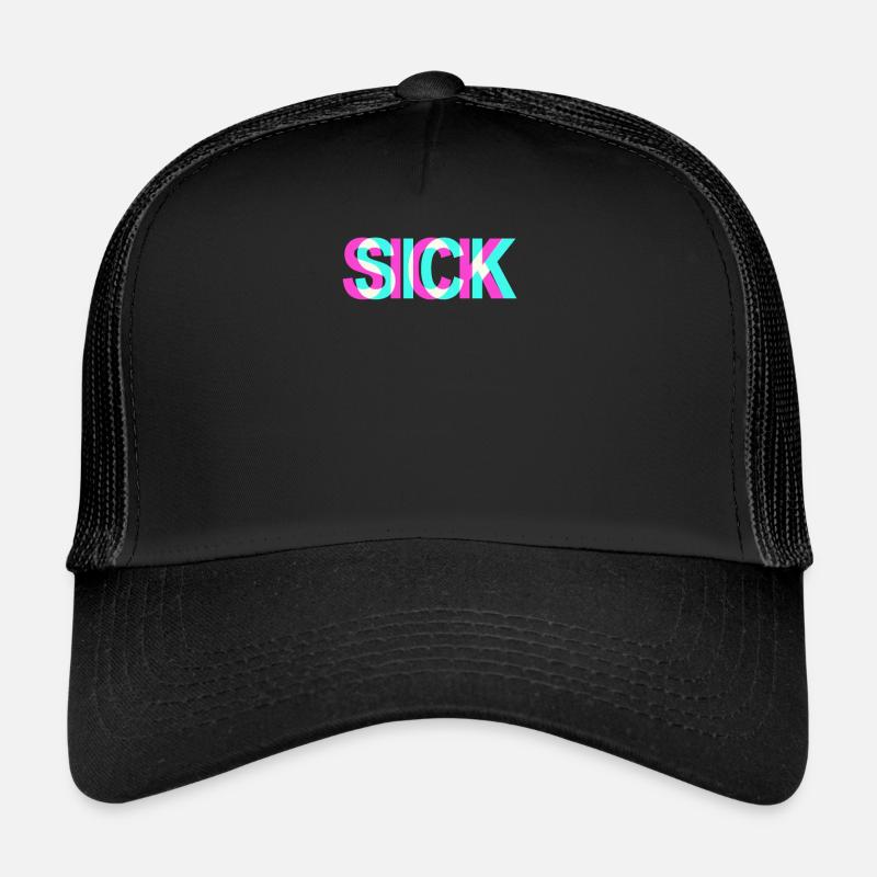 Sick Krank Krass Krasso Sickmode Sick - Trucker Cap - Schwarz/Schwarz