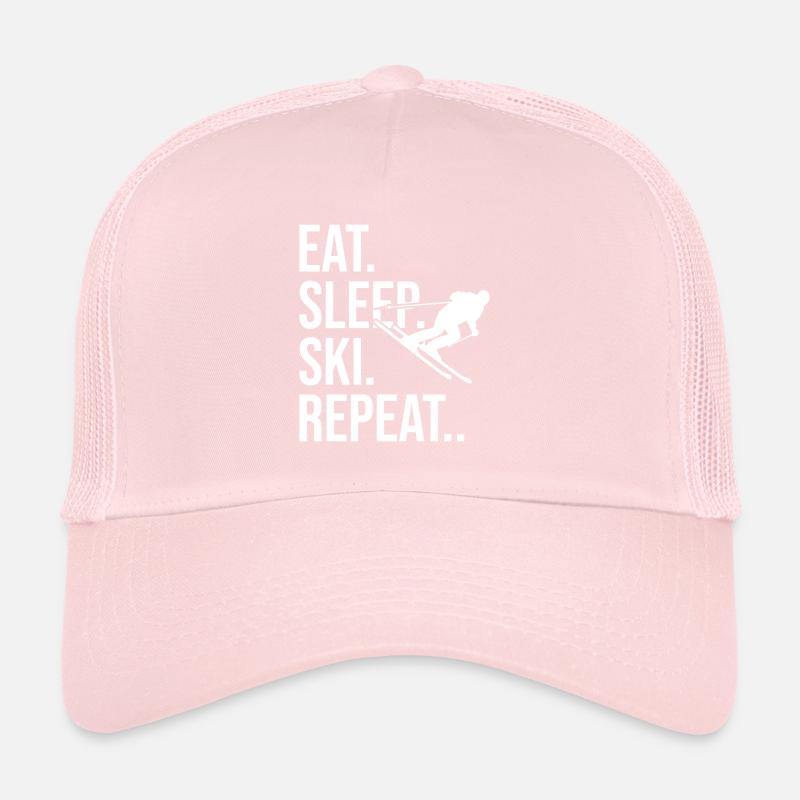 Eat Sleep Ski Repeat, Essen schlafen Skifahren Trucker Cap