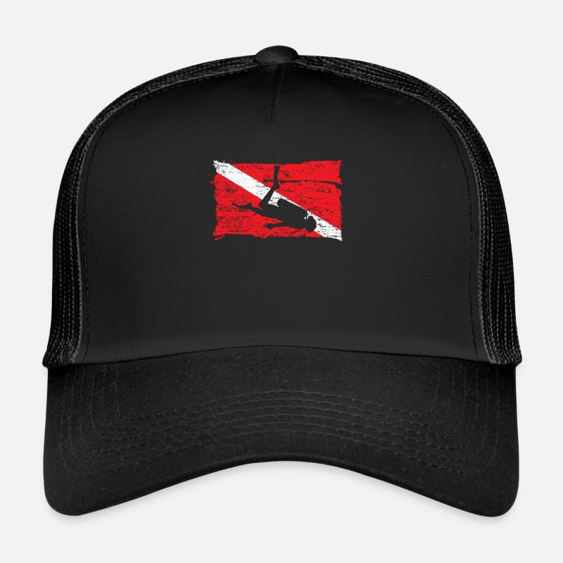 Scuba Diving Flag vintage Divers gift Trucker Cap