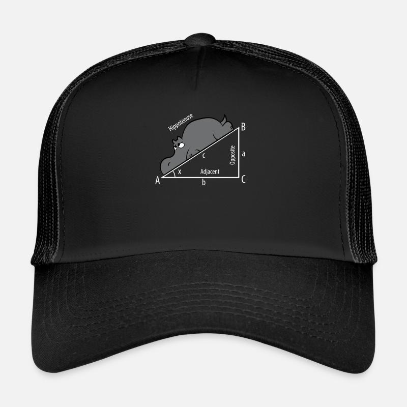 Mathe Pythagore Hypothenuse Hippopotame Casquette trucker 