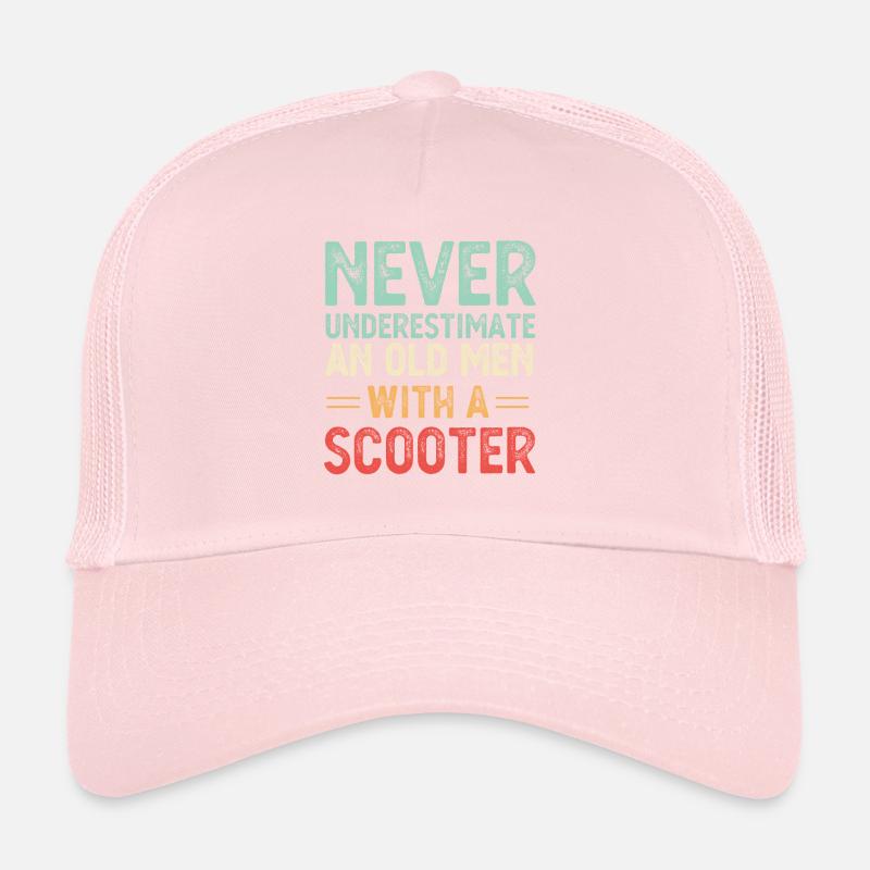 Never Underestimate An Old Man With A Scooter Gift Trucker Cap