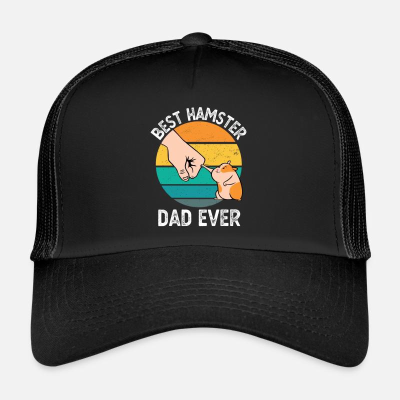 Best Hamster Dad Ever Funny Hamster Owner Gift - Trucker Cap - black/black