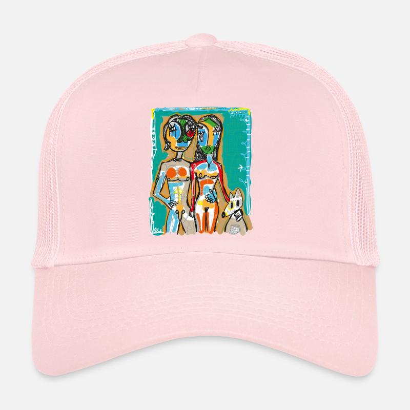Couple avec chien Casquette trucker 