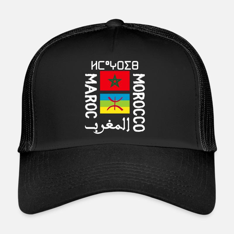 Amazigh Marokko - Trucker Cap - Schwarz/Schwarz