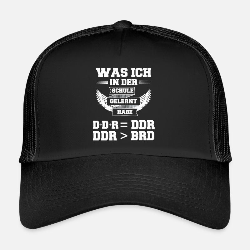 DDR Ostdeutschland im Osten Ossi - Trucker Cap - Schwarz/Schwarz