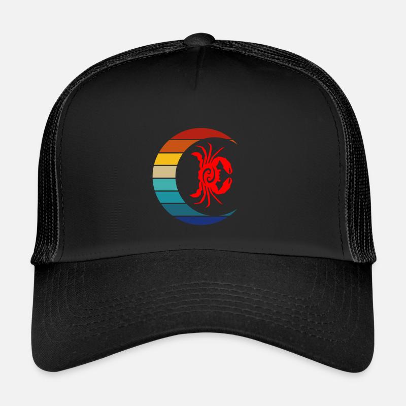 Sternzeichen Krebs - Trucker Cap - Schwarz/Schwarz