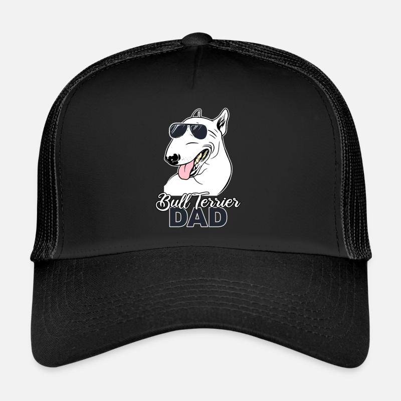 Bullterrier Dad Terrier Hund Hunderasse Kampfhund - Trucker Cap - Schwarz/Schwarz