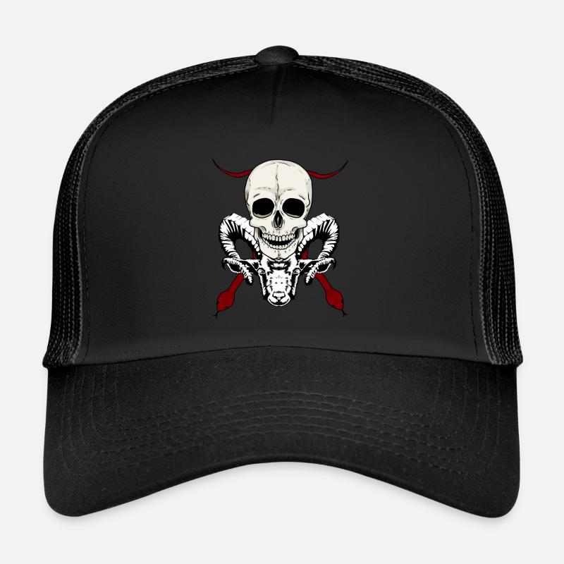 Devil Satan Satan Satanic Demon Devilish Skull Trucker Cap