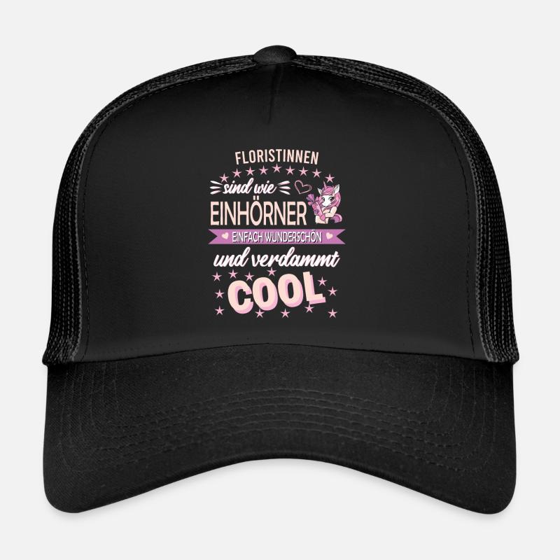 Floristin Floristik Beruf - Trucker Cap - Schwarz/Schwarz