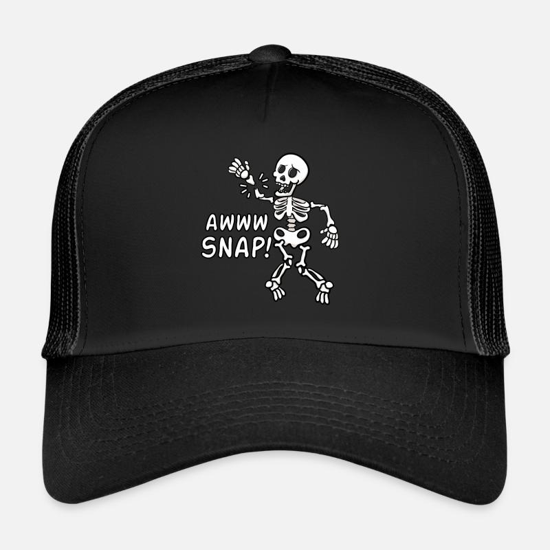 Awww Snap Skeleton Broken Bones Trucker Cap