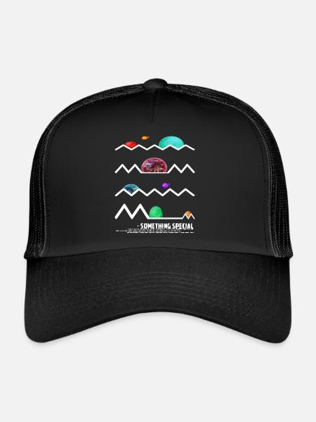 Weltraum mit Planeten - Trucker Cap - Schwarz/Schwarz