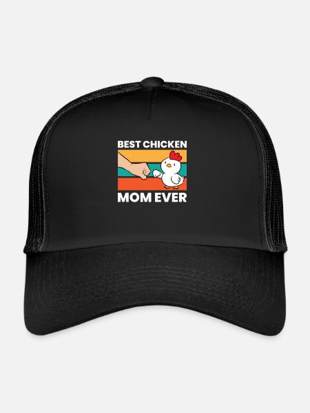 Meilleur poulet maman jamais drôle poulet - Casquette trucker  - noir/noir - Devant