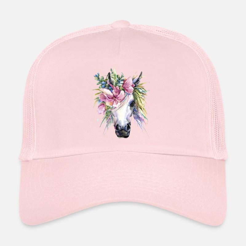cheval fleurs licorne Casquette trucker 
